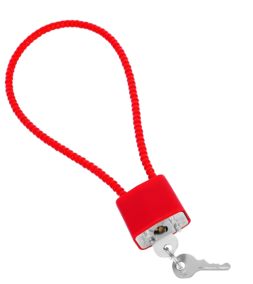 Замок навісний Solve з тросом 28 см Red (KT6009006)