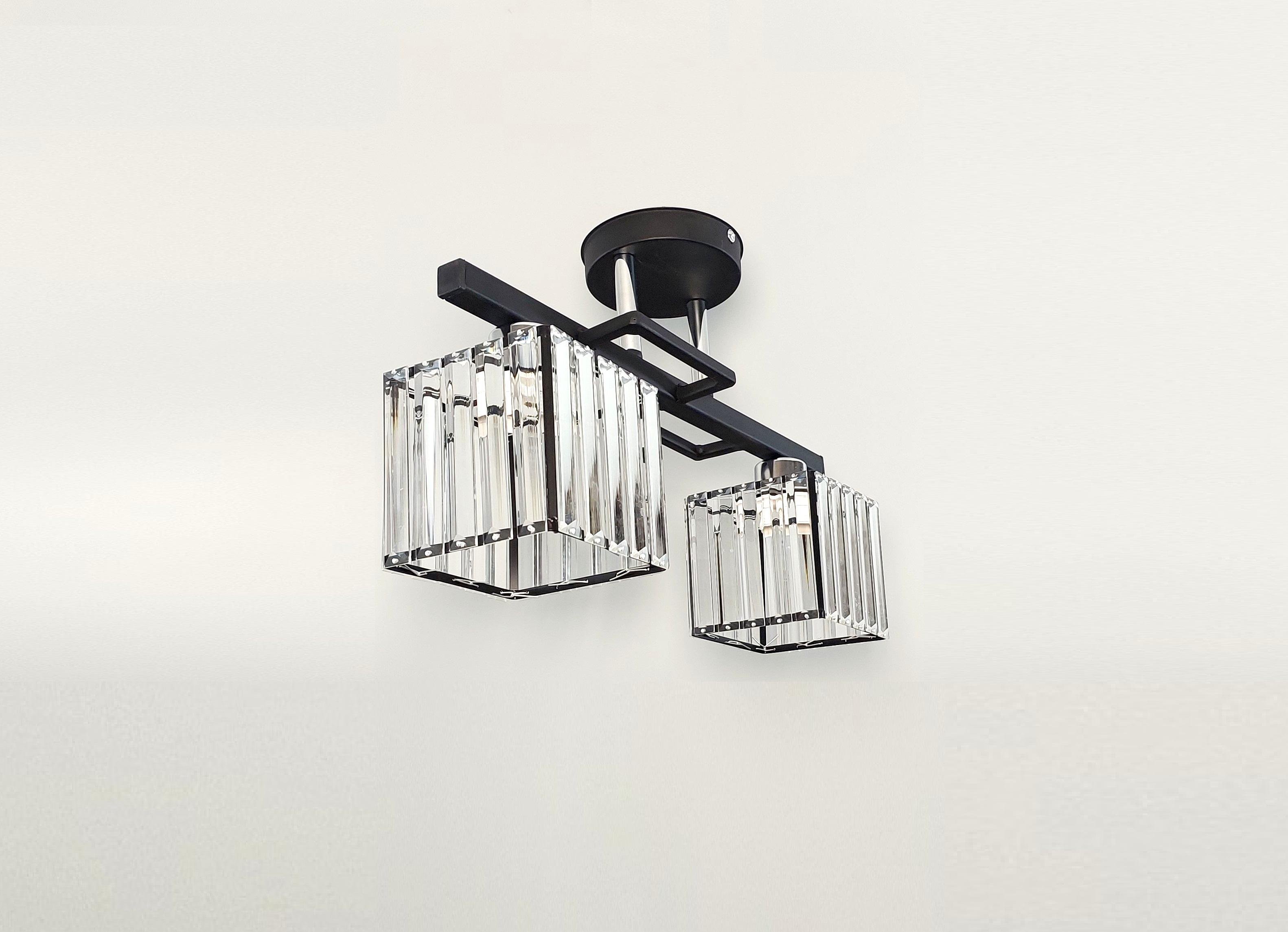 Люстра потолочная Лофт 1278/2 на два плафона металлическая Черный