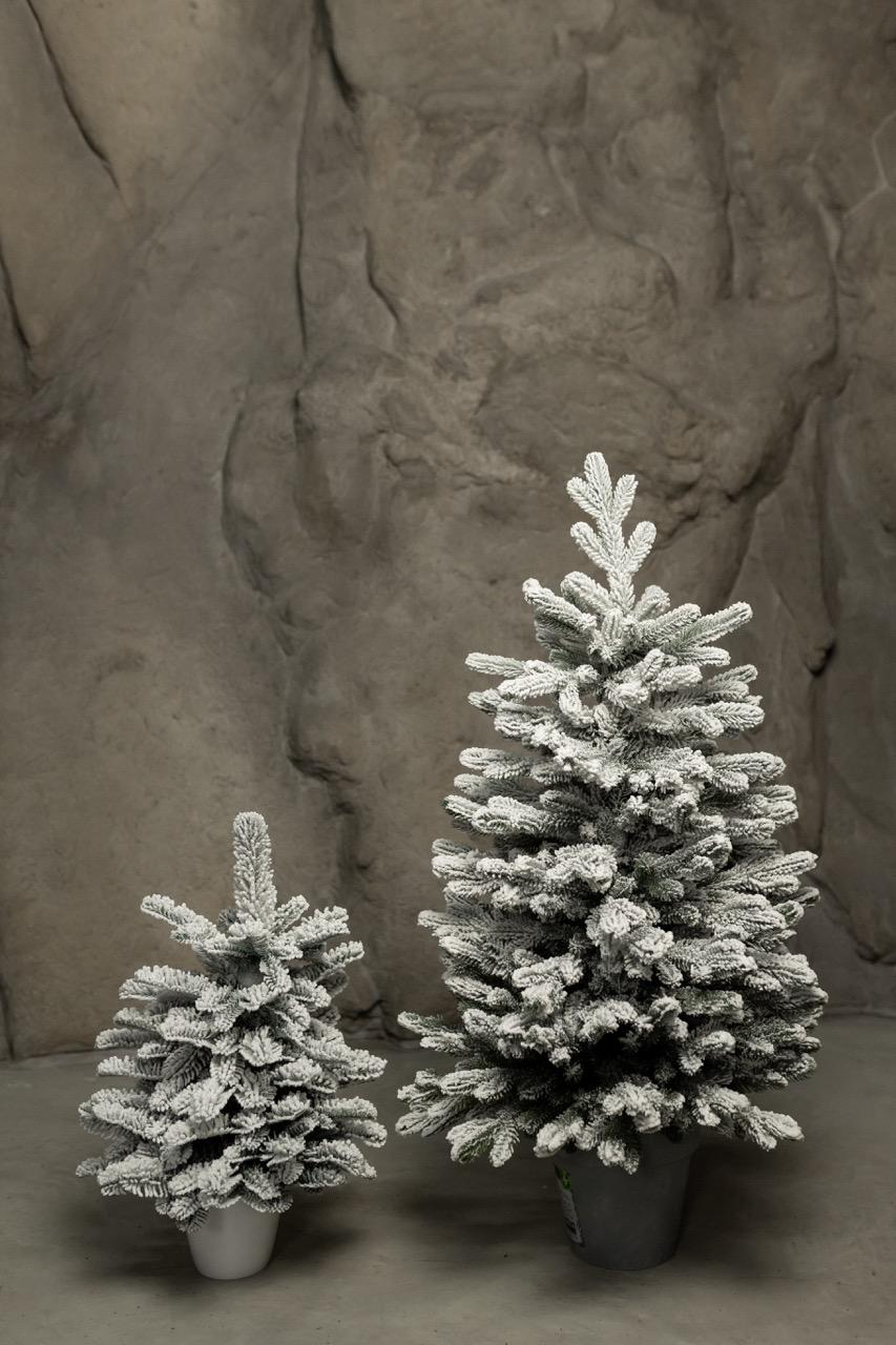 Елка искусственная литая заснеженная в коробке с горшком 1,0 м Зеленый - фото 5 Елка искусственная литая заснеженная в коробке с горшком 1,0 м Зеленый - фото 5