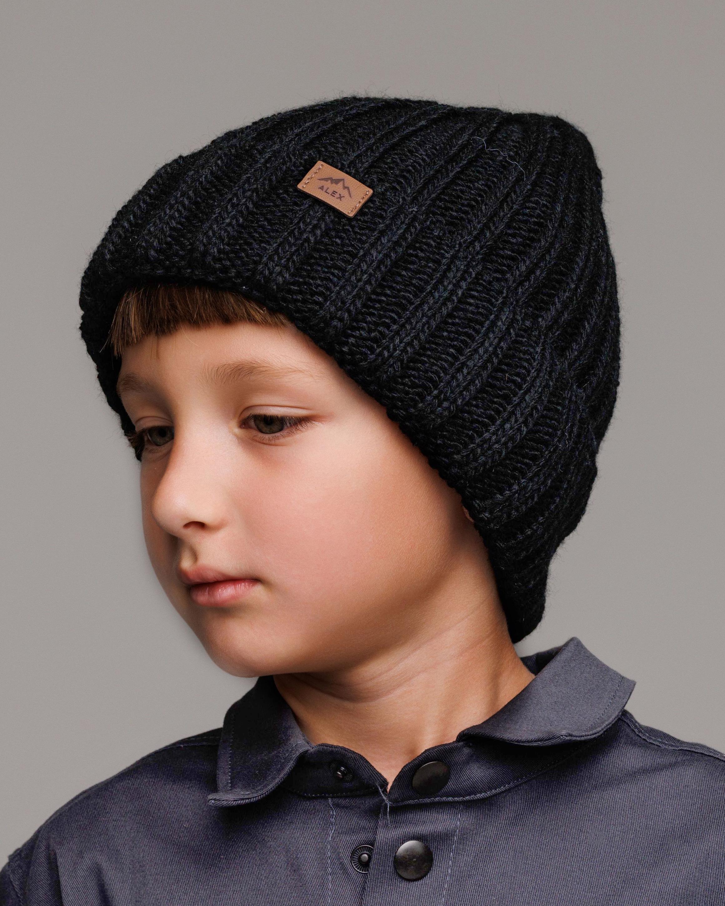 Шапка для мальчика Бен K01 флис 46-48 см Черный