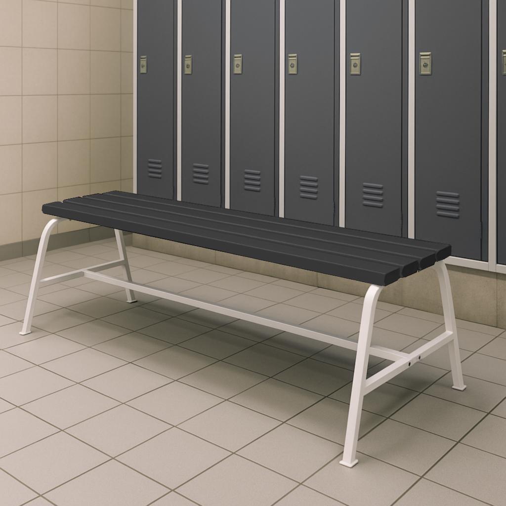 Скамейка садовая ТЕБИ ШО без спинки для дачи/парка 1503х450х650 мм Графитово-Белый