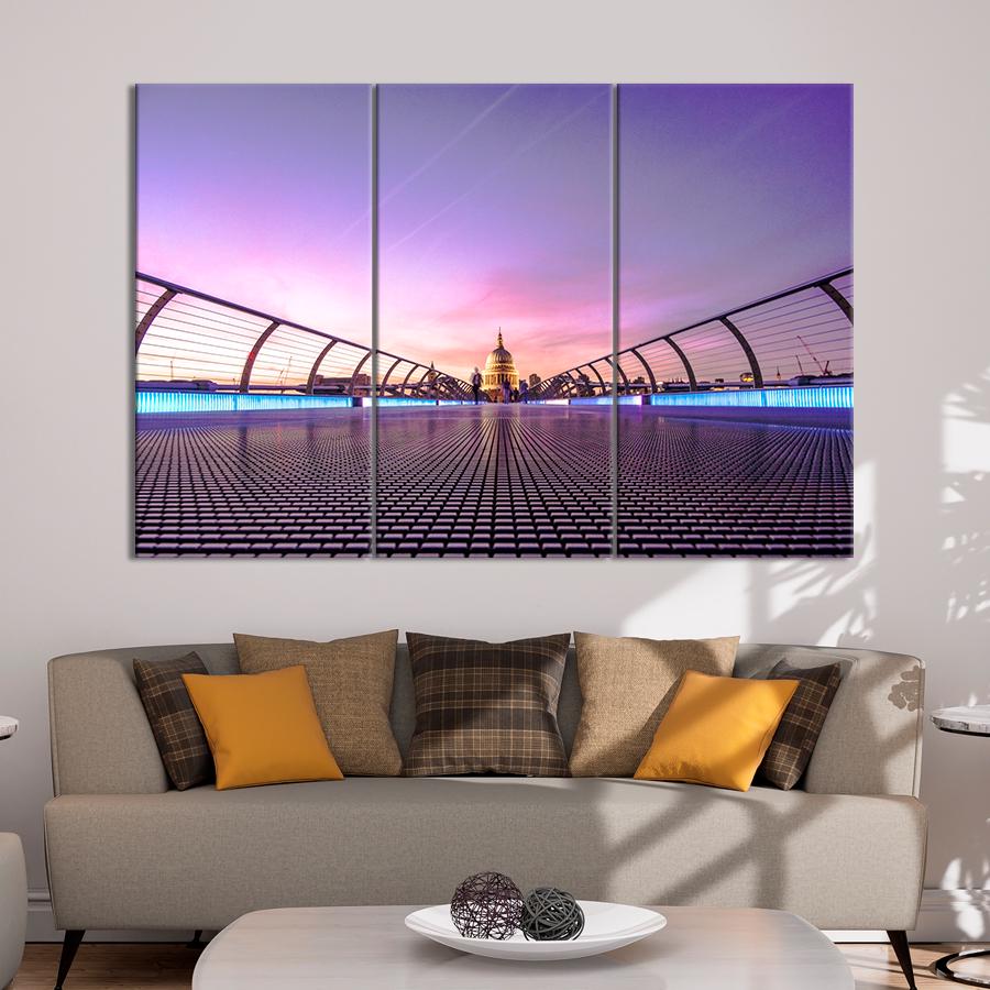 Картина город Лондонский мост Миллениум 78x48 см (A700-3)