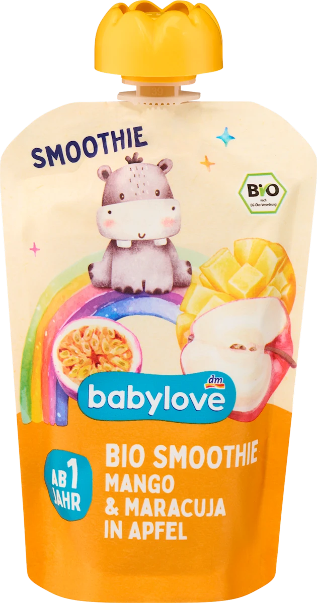 Пюре-смузи фруктовое яблоко/манго/маракуйя для детей с 12 месяцев 100 г (П-037) Пюре-смузи фруктовое яблоко/манго/маракуйя для детей с 12 месяцев 100 г (П-037)