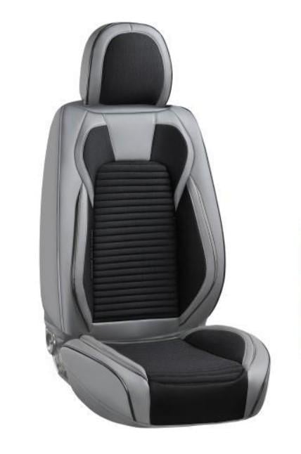 Чехлы для автомобиля полный комплект из экокожи Серо-Черный (V-8803 Gy/Bk Full)