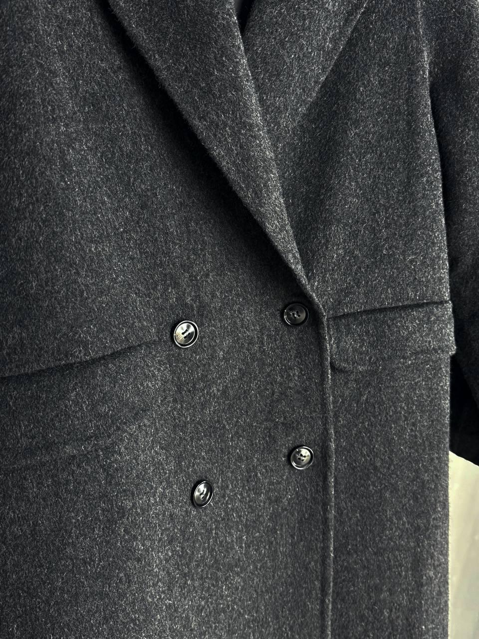 Пальто женское LADY YEP 85098 длинное оверсайз шерстяное двубортное S Темно-серый (5119) - фото 9 Пальто женское LADY YEP 85098 длинное оверсайз шерстяное двубортное S Темно-серый (5119) - фото 9