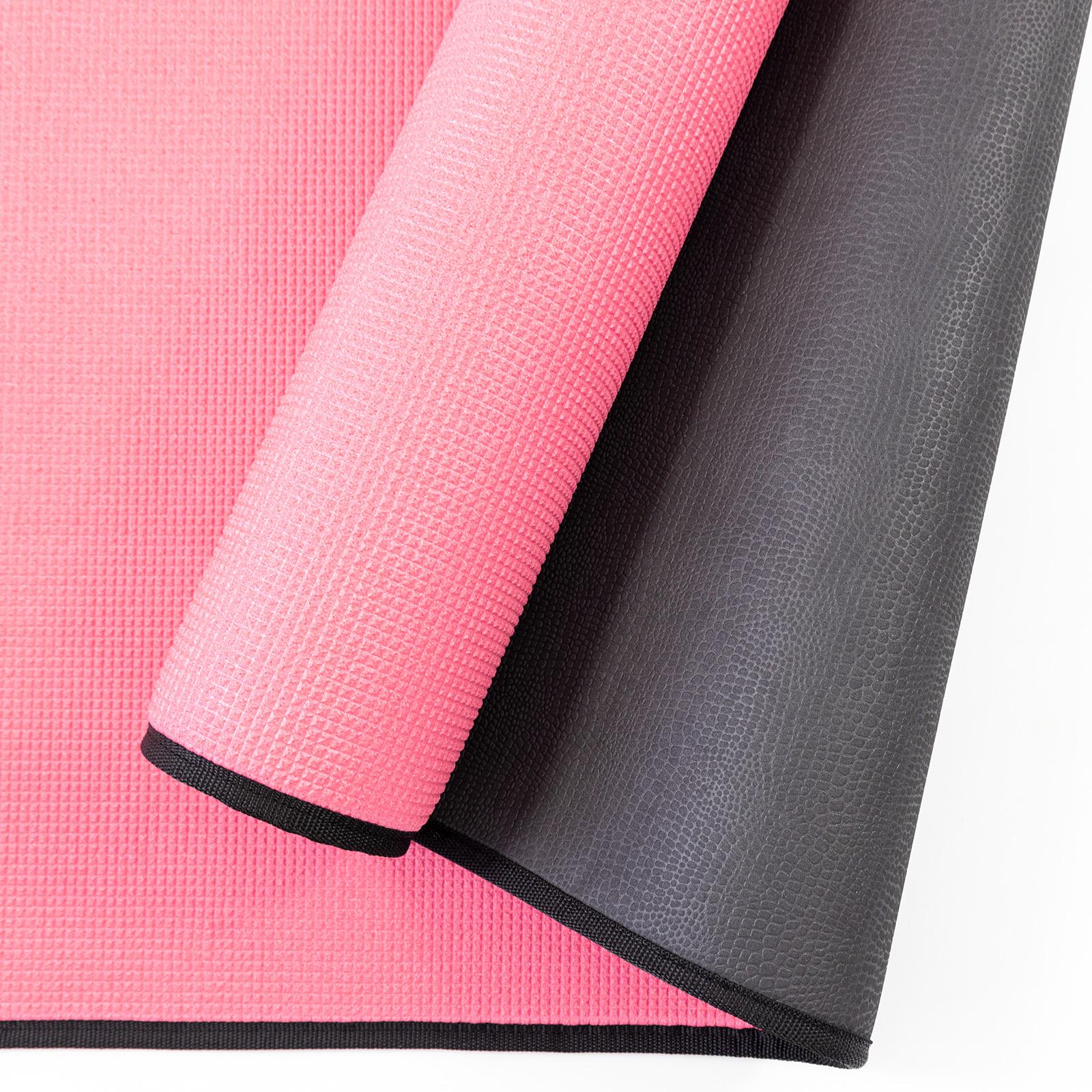 Килимок для йоги та фітнесу EVA двошаровий Osport Yoga Pro/ 8мм (OF-0275) Чорно-рожевий - фото 4