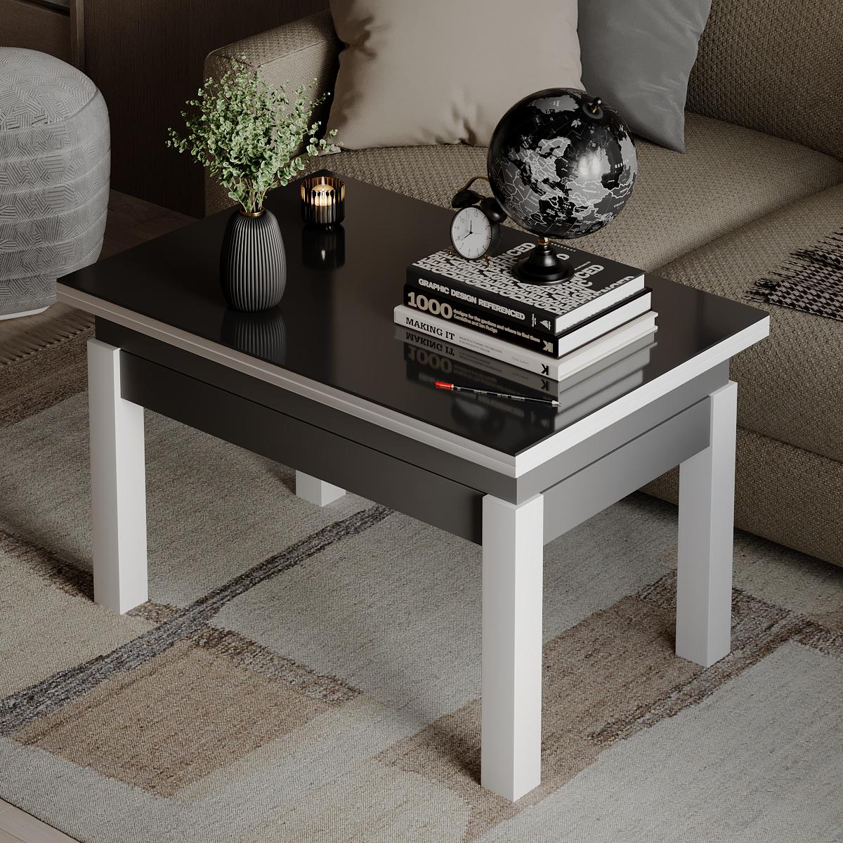 Журнальний стіл-трансформер B-Fly Glass 900x554x600 мм Графіт/Білі ніжки/Графітове скло (GATB10070700112) - фото 1 Журнальний стіл-трансформер B-Fly Glass 900x554x600 мм Графіт/Білі ніжки/Графітове скло (GATB10070700112) - фото 1