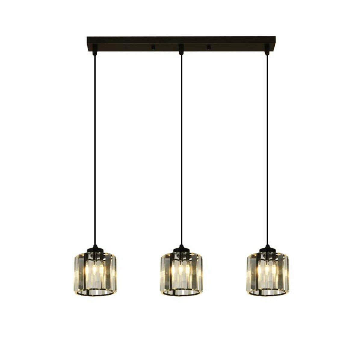 Світильник підвісний Light House SRS-19678/3 BK плафон 120х120 мм Чорний/Прозорий