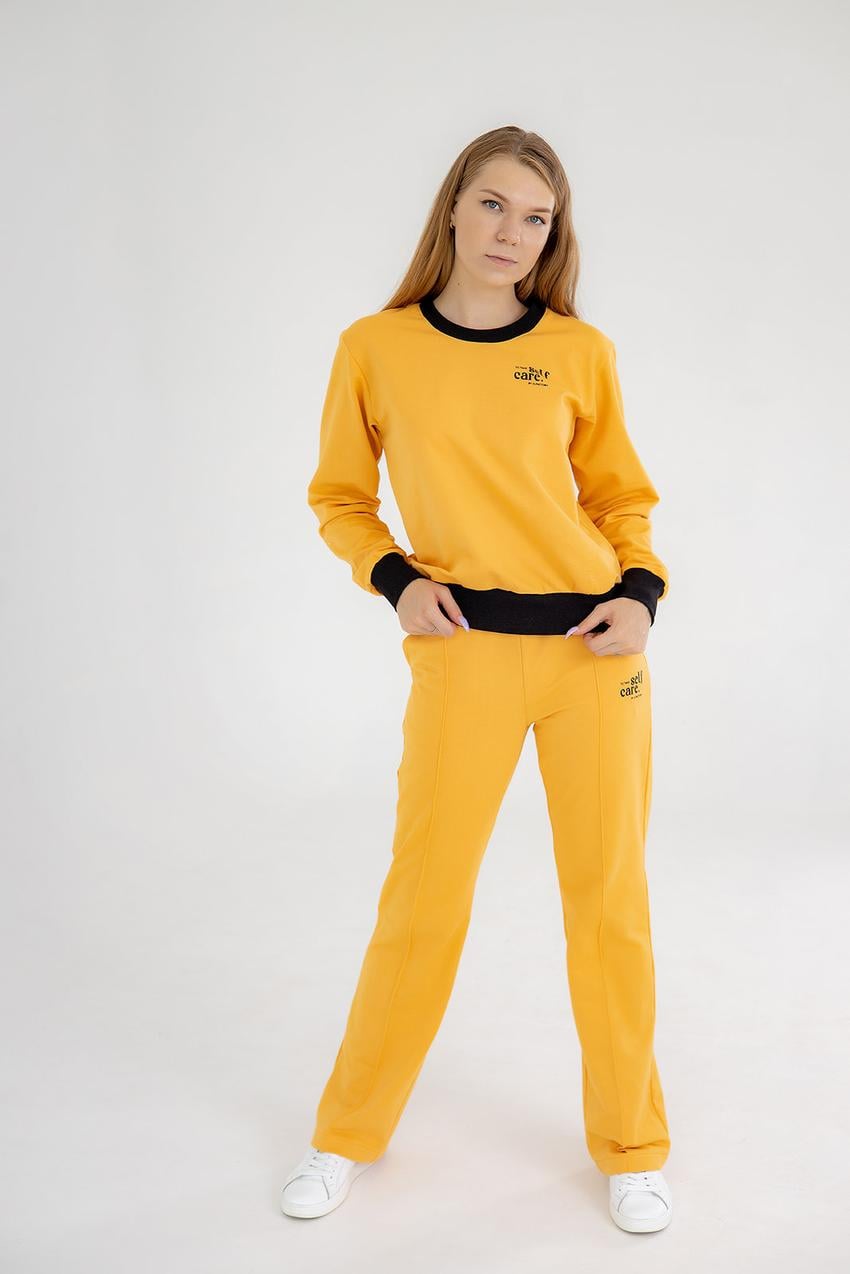 Костюм женский М49.2 спортивный брюки прямые S Горчичный (700-1-60)