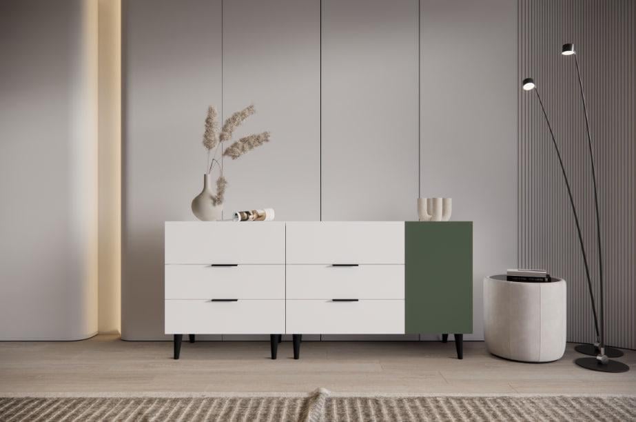 Комод большой на ножках (ROYALE3B1800WHWHGR)