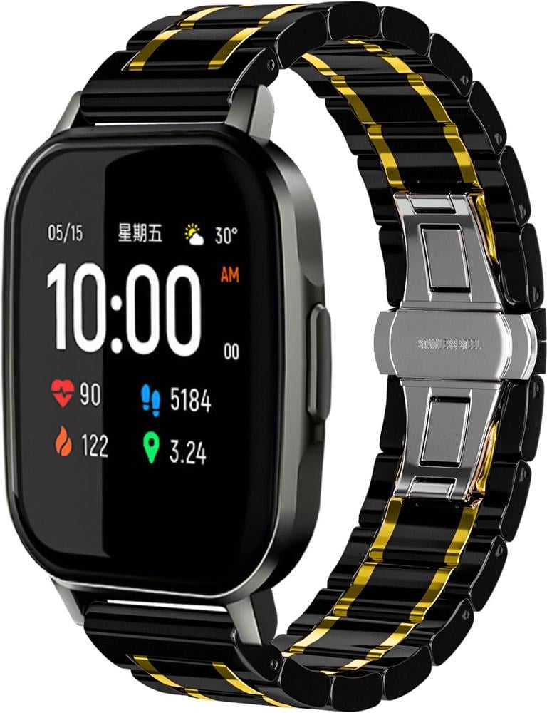 Ремінець керамічний Ceramo для Haylou Smart Watch 2 LS02 Black/Gold (28742-02) Ремінець керамічний Ceramo для Haylou Smart Watch 2 LS02 Black/Gold (28742-02)