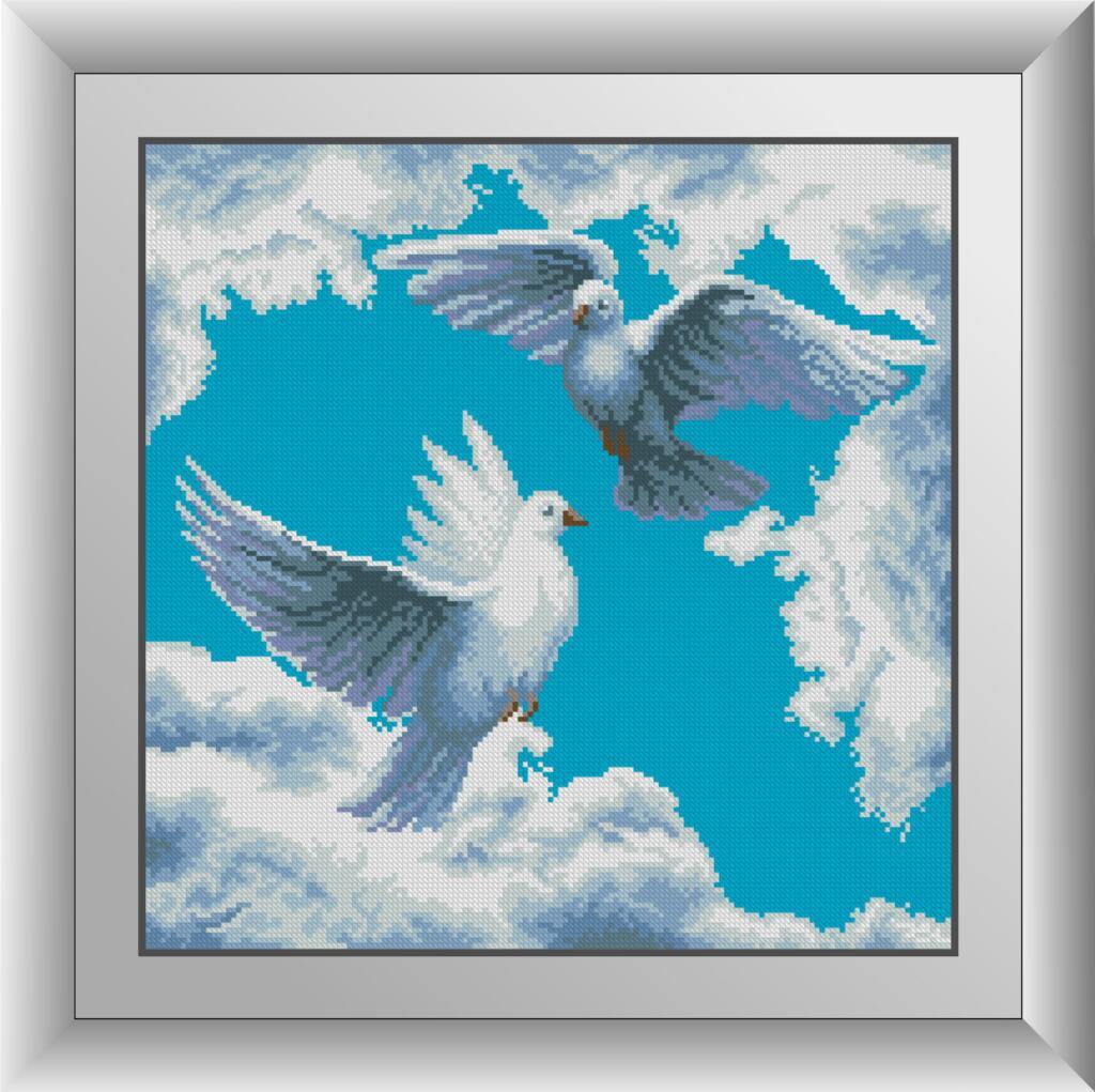 Алмазная мозаика Dream Art Голуби в полете 40x40 см (DA.30408)