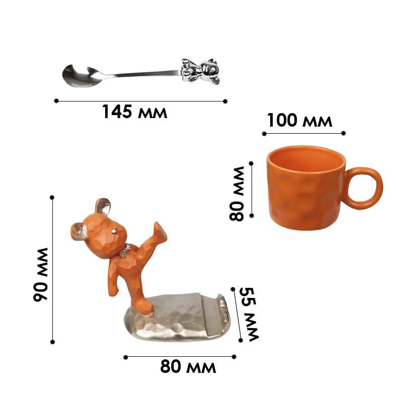 Сервиз для кофе подарочный Dedbbb чашка/ложка/подставка для телефона Orange (2498724902) - фото 4 Сервиз для кофе подарочный Dedbbb чашка/ложка/подставка для телефона Orange (2498724902) - фото 4