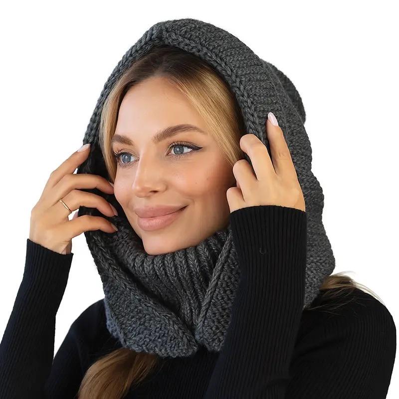 Капор-капюшон с высоким воротником one size Темно-серый