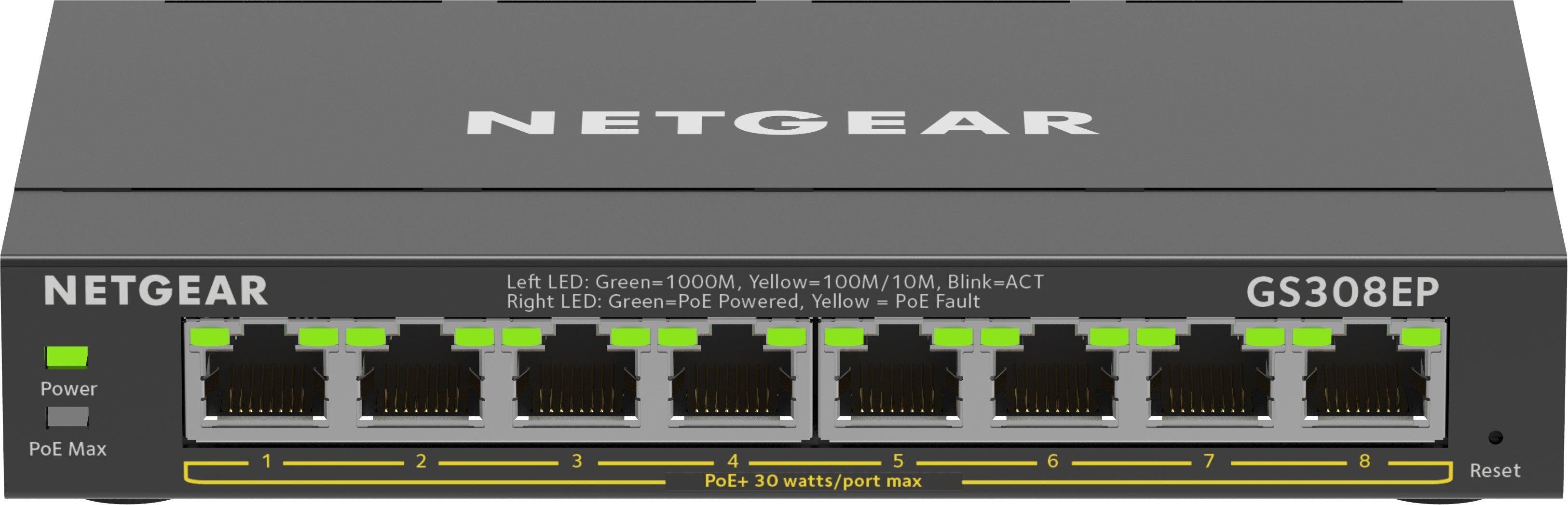 Коммутатор управляемый сетевой NETGEAR GS308EP 8 портов 1GbE с поддержкой PoE (616396) Коммутатор управляемый сетевой NETGEAR GS308EP 8 портов 1GbE с поддержкой PoE (616396)