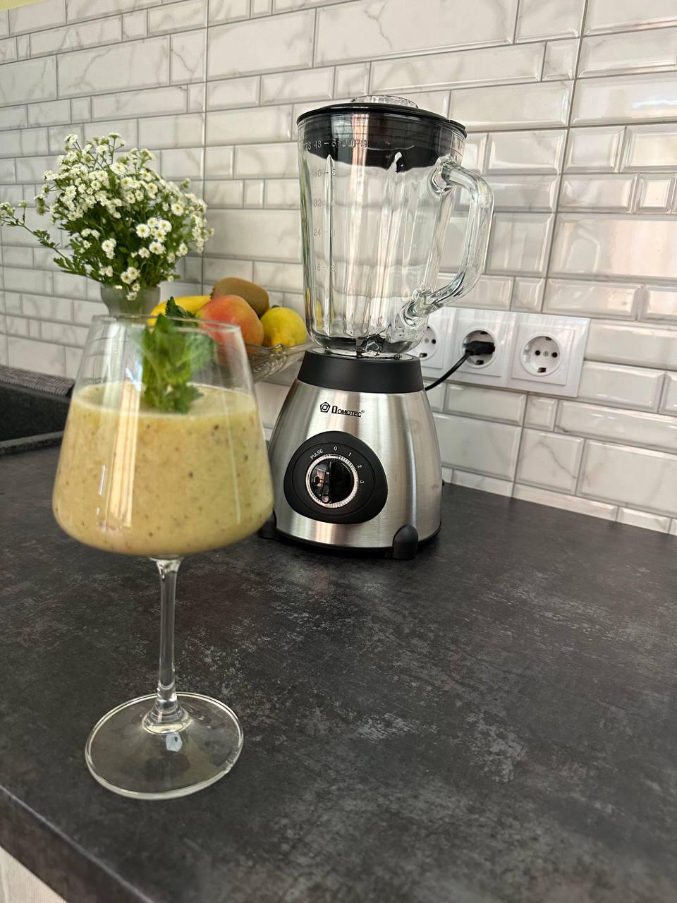 Блендер Domotec стаціонарний 2в1 скляні чаші з кавомолкою 1000 W (MS-6610) - фото 4 Блендер Domotec стаціонарний 2в1 скляні чаші з кавомолкою 1000 W (MS-6610) - фото 4