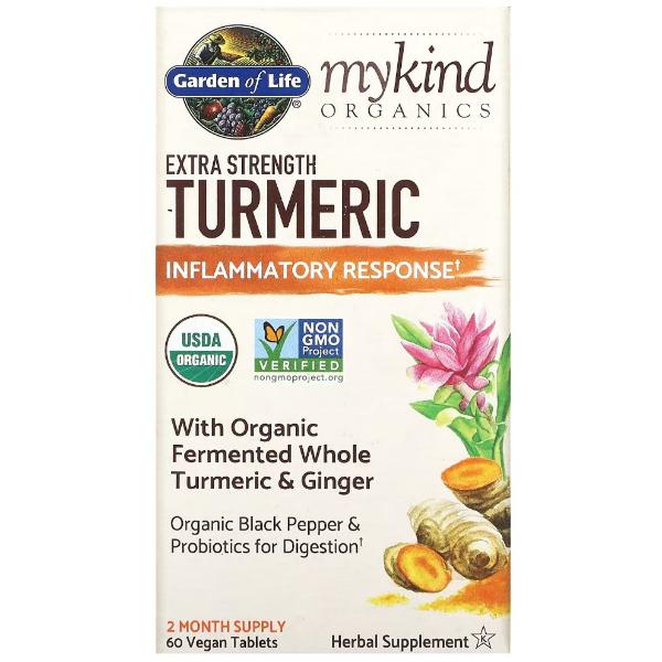 Куркума Garden of Life MyKind Organics Extra Strength Turmeric 60 вег. табл. (000021511)