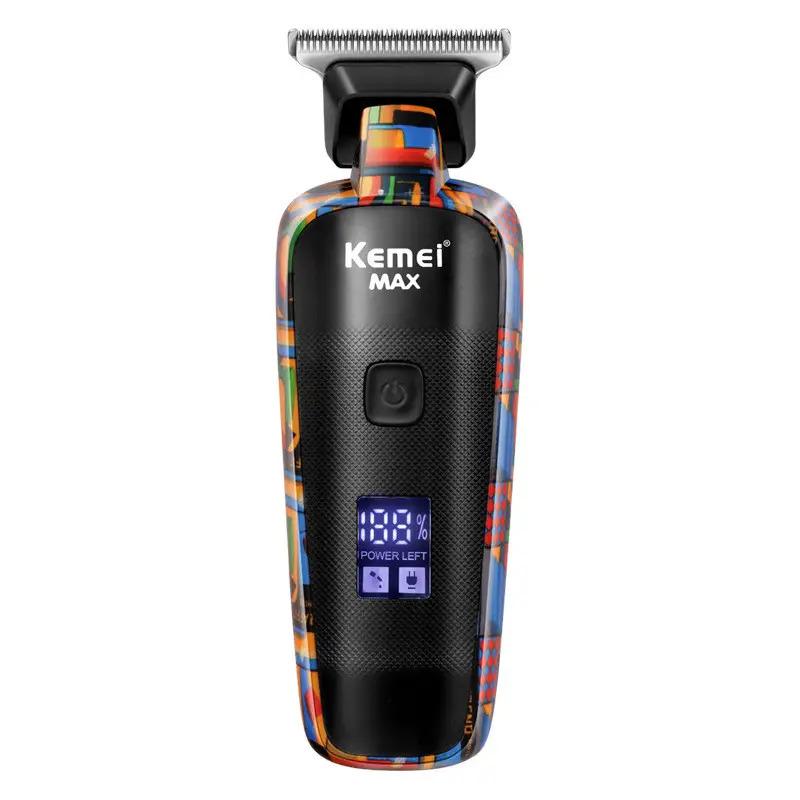 Машинка для стрижки Kemei KM-MAX5090 аккумуляторная с дисплеем и 6 насадками Multicolor (784779936)