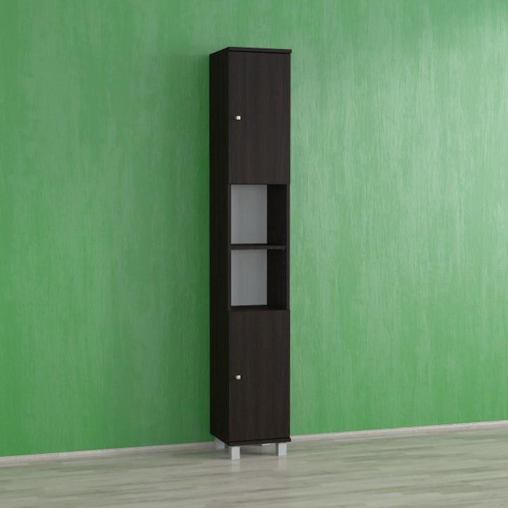 Шкаф-пенал для ванной с дверцей и полками F-21 300х300х1860 мм Венге Магия