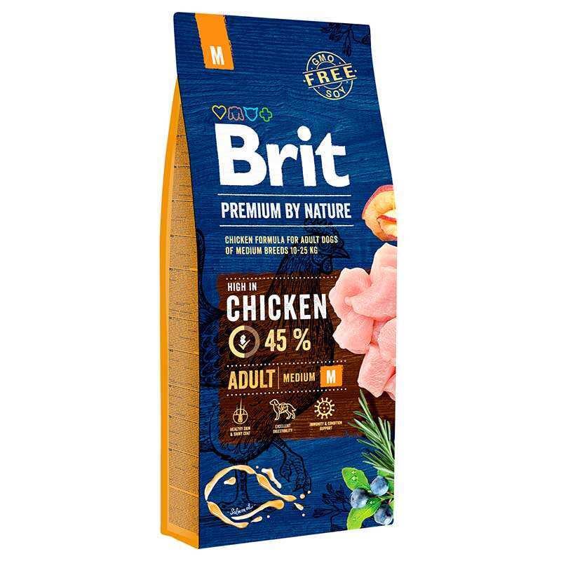 Корм для собак Brit Premium by Nature М 15 кг (24971342)