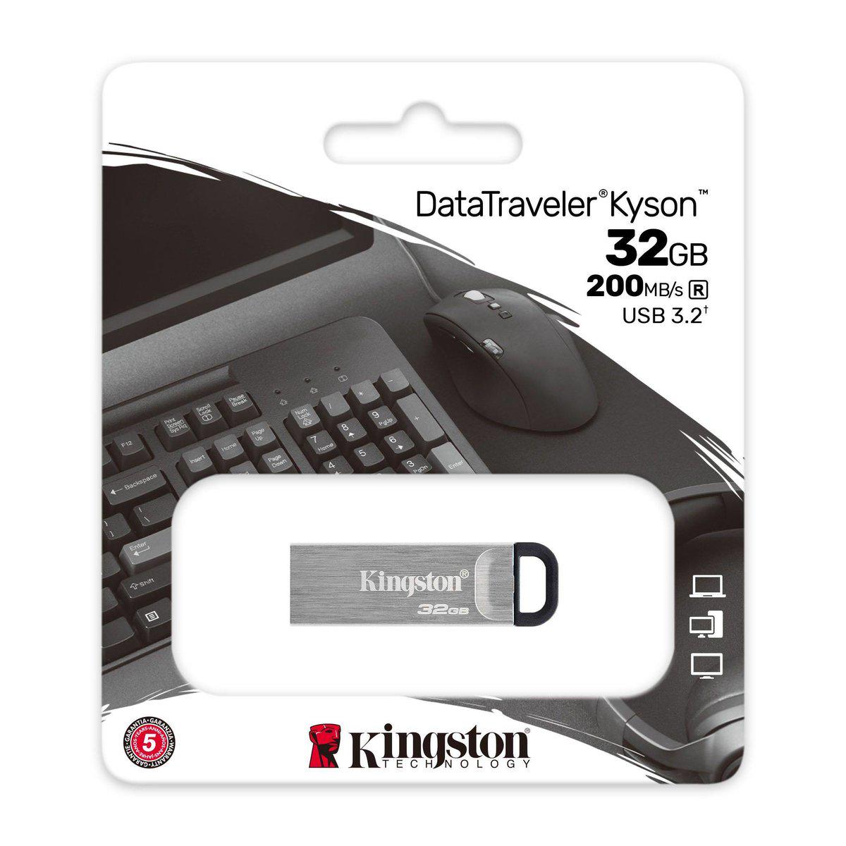 Флеш пам'ять Flash Kingston Usb 3.2 Dt Kyson 32 Gb Silver/Black - фото 2