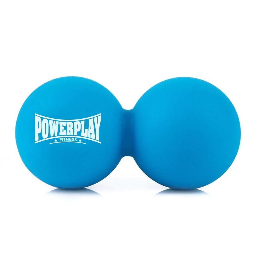 М'яч масажний силіконовий подвійний PowerPlay PP-4355 Silicone Lacrosse Peanut Ball 6,3х12,6 см Синій