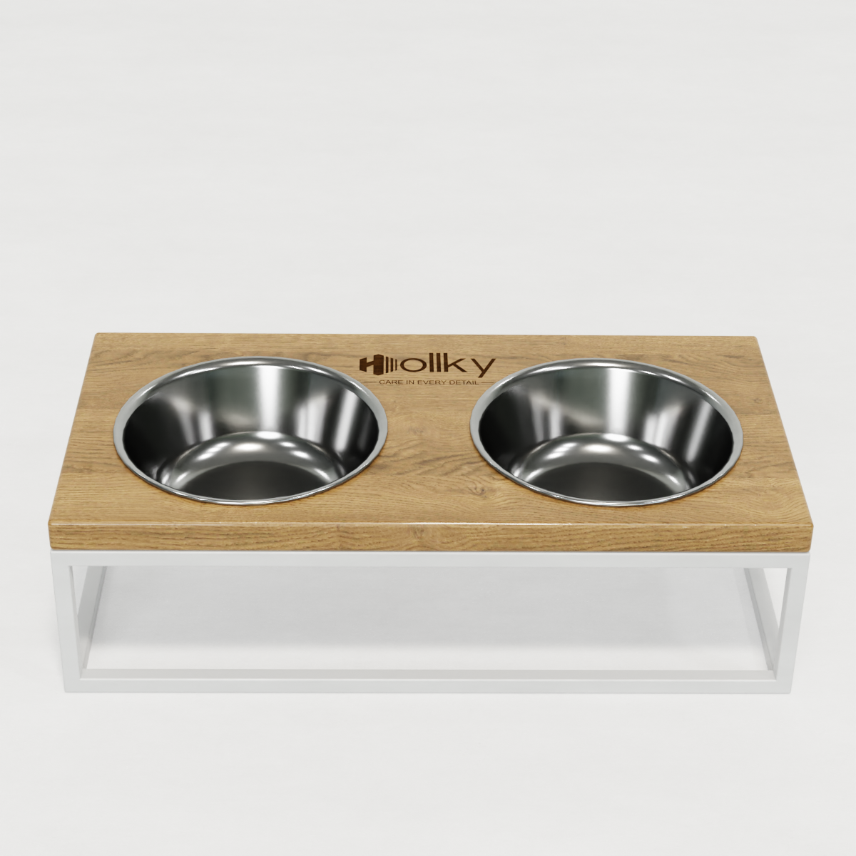 Миски на подставке для средних собак и больших котов Hollky Base M 2х0,95 л (BM-422110-WHNT) - фото 3 Миски на подставке для средних собак и больших котов Hollky Base M 2х0,95 л (BM-422110-WHNT) - фото 3