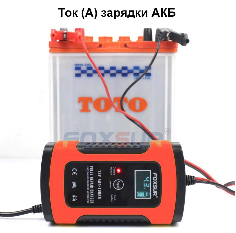 Зарядное устройство импульсное FOXSUR 12V 5A для легковых авто с функцией восстановления АКБ - фото 10