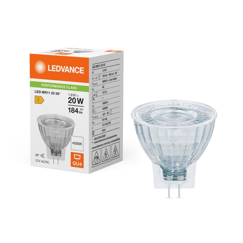 Лампа рефлекторная Ledvance LED MR11 1,8W 12V 184lm 4000K GU4 35x38 мм (4099854246371) - фото 3 Лампа рефлекторная Ledvance LED MR11 1,8W 12V 184lm 4000K GU4 35x38 мм (4099854246371) - фото 3