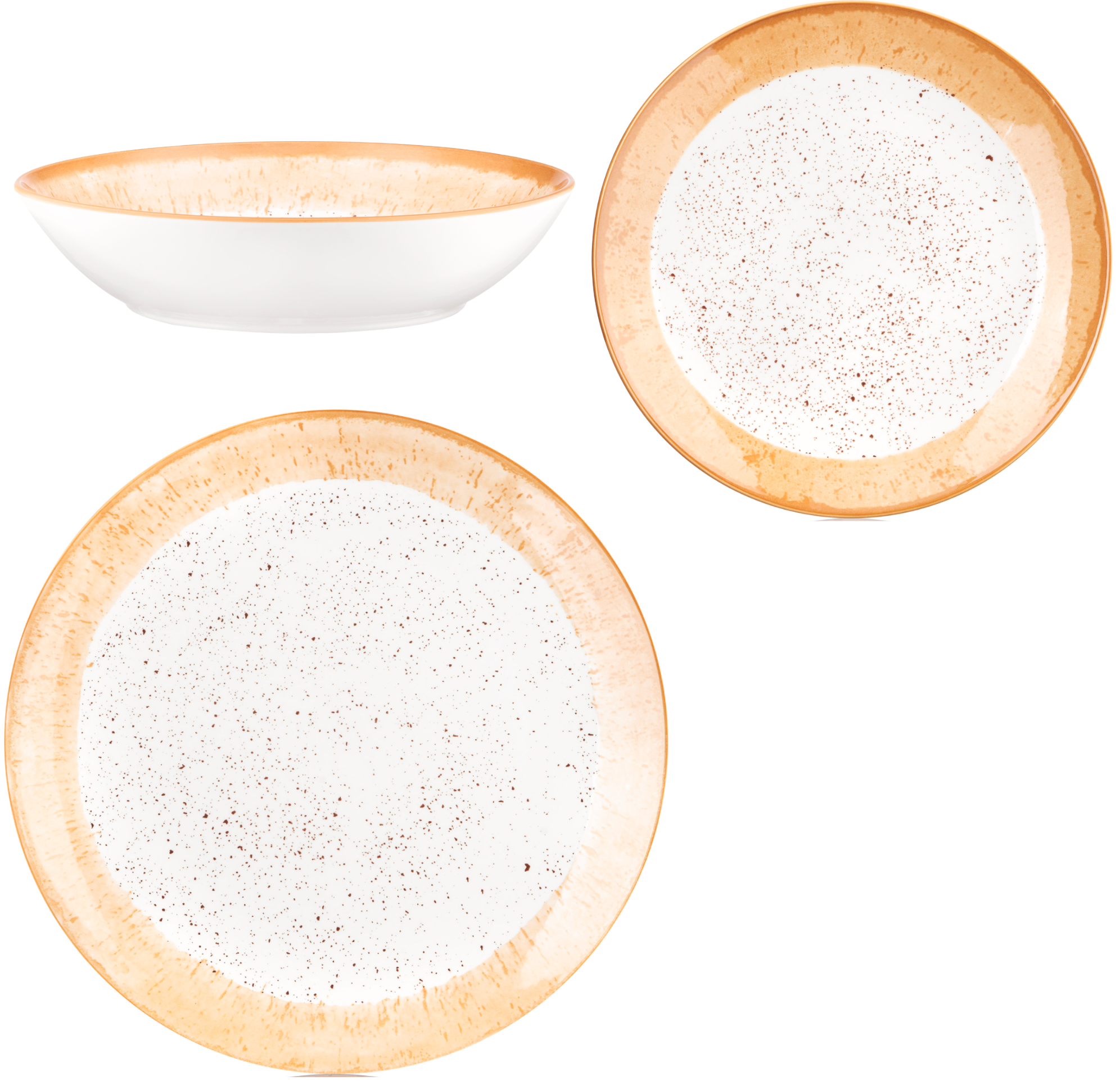 Столовый сервиз Ardesto Siena 3 предмета 1 персона фарфор Бело-оранжевый