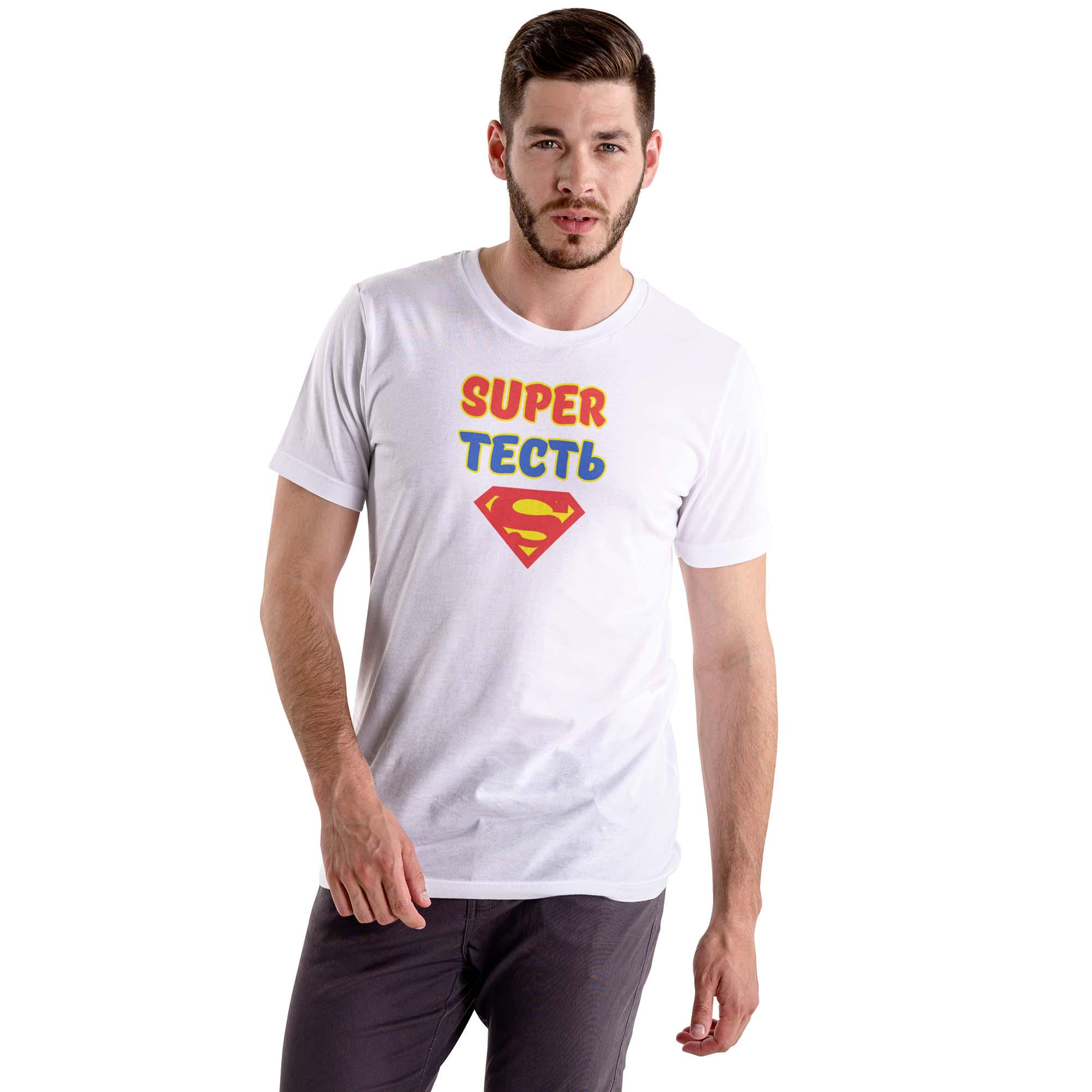 Футболка чоловіча Bramble з принтом "Super тесть" 5XL Білий (FTBLKCHBRMBL546)