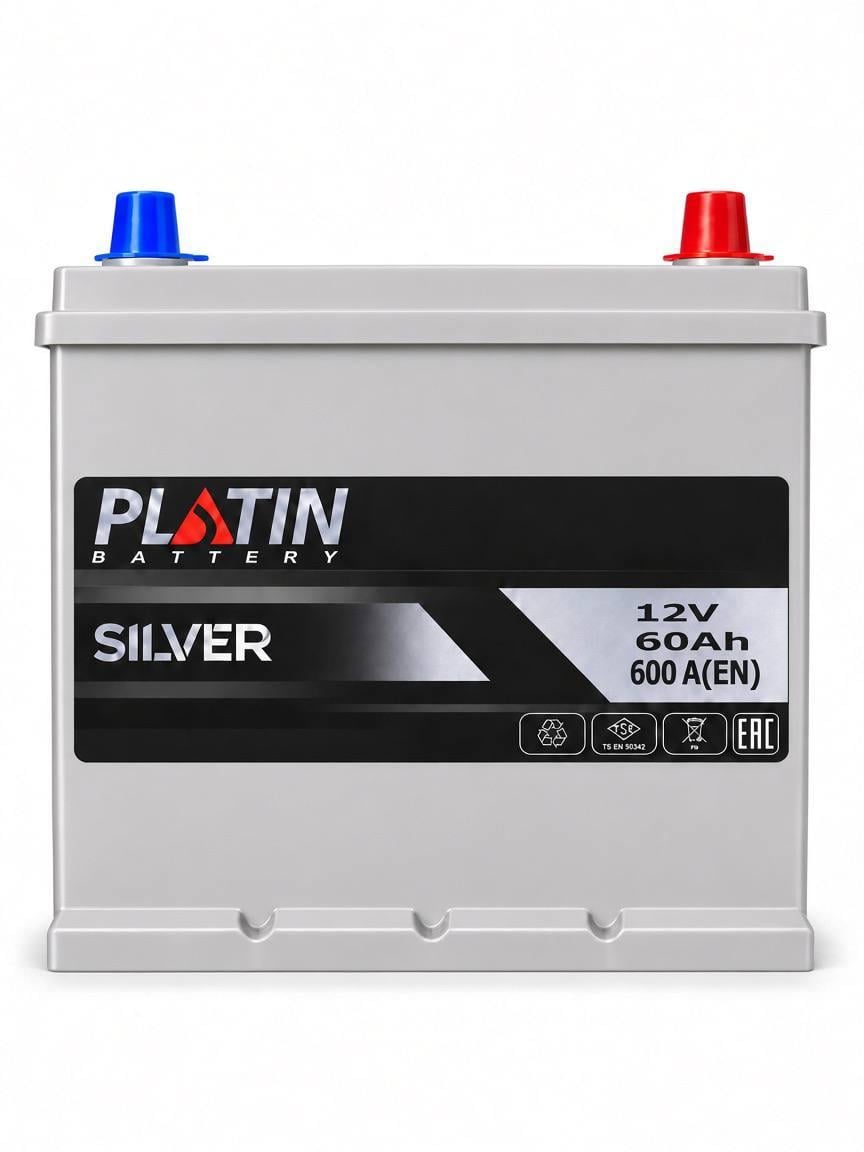 Акумулятор автомобільний Platin Silver Asia 60 Ah 600A R+ 12V (3213171367) Акумулятор автомобільний Platin Silver Asia 60 Ah 600A R+ 12V (3213171367)