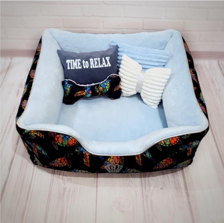 Лежанка для собак Amore mio Cane Брідж Time to relax до 16 кг 70х70х23 см (DB-0059) - фото 2