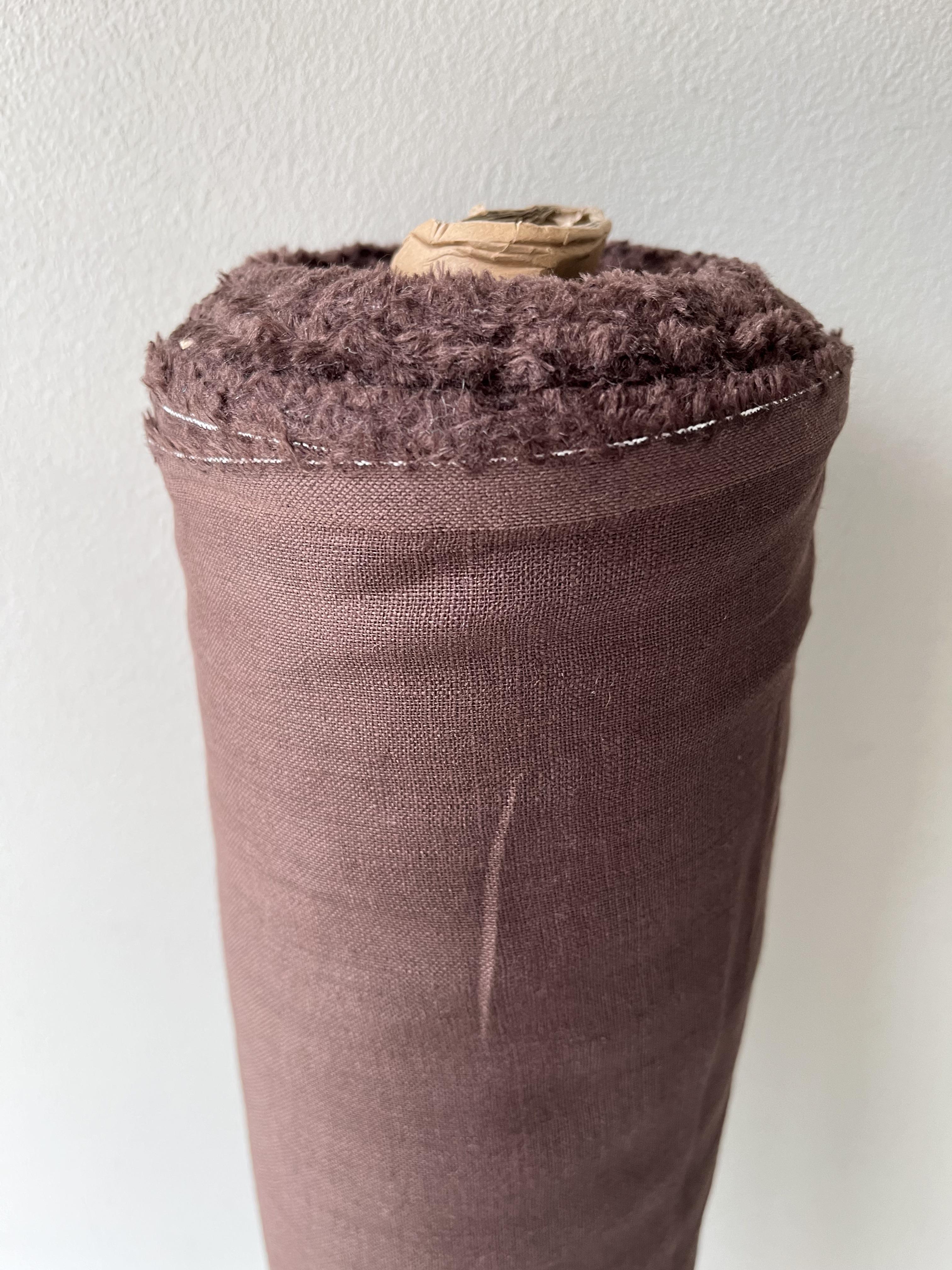 Ткань натуральная льняная Linen Plus 148 см цвет 1547 Шоколадный