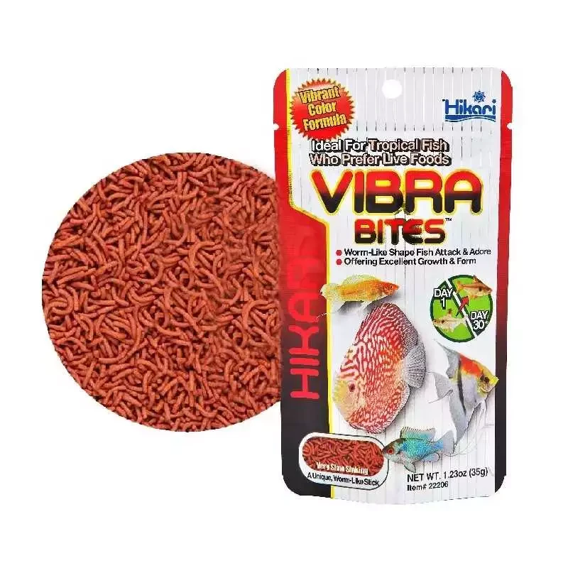 Корм Hikari Tropical Vibra Bites для аквариумных рыбок от 5-6 см до 10 см/черви ~5-6 мм/73 г очень медленно-тонучий (22215) - фото 4 Корм Hikari Tropical Vibra Bites для аквариумных рыбок от 5-6 см до 10 см/черви ~5-6 мм/73 г очень медленно-тонучий (22215) - фото 4