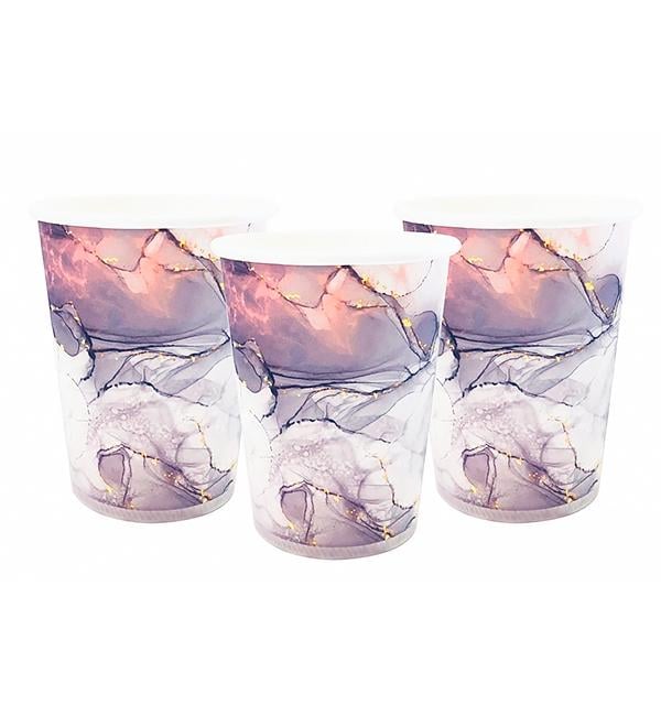 Паперові склянки Pink flower 10 шт. 250 мл