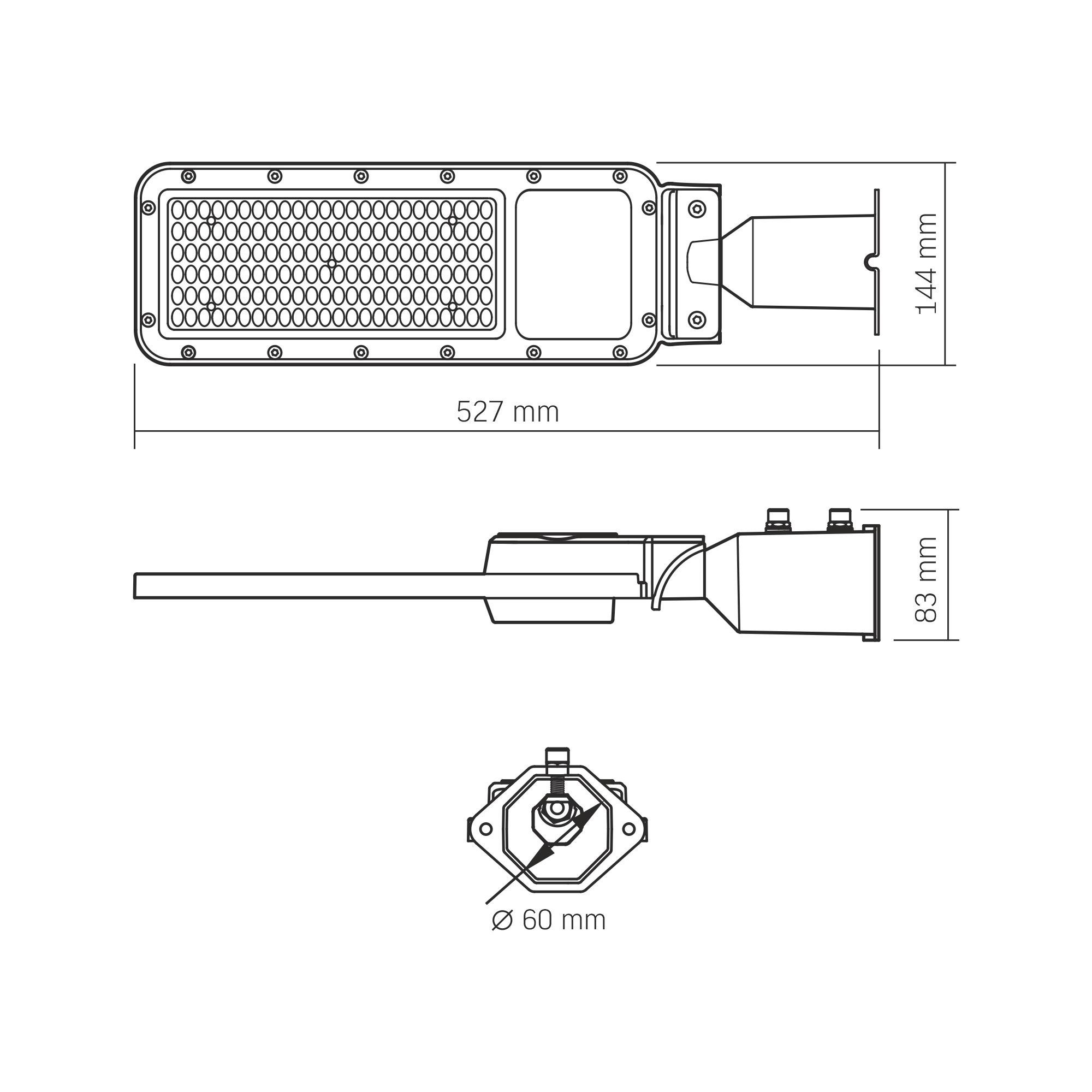 Фонарь LED Videx уличный IP65 SLE17 100 W 11000 Lm 5000 K 220 V VL-SLE17-1005 - фото 3