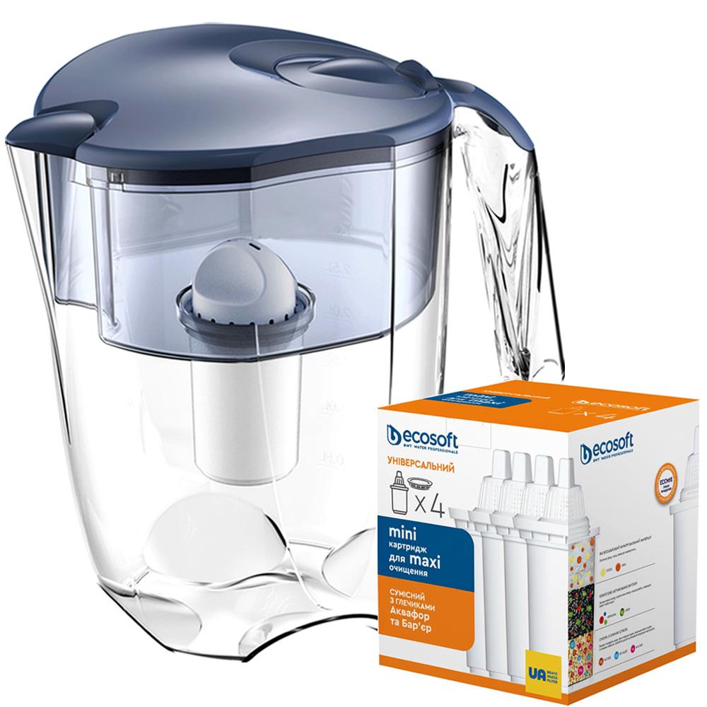 Фильтр-кувшин ECOSOFT Maxima и 4 картриджа Сапфировый (30658614) Фильтр-кувшин ECOSOFT Maxima и 4 картриджа Сапфировый (30658614)