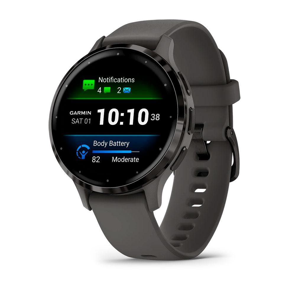 Смарт-годинник Garmin Venu 3S Slate S. Steel Bezel w. Pebble Gray Case and S. Band (010-02785-00/50)