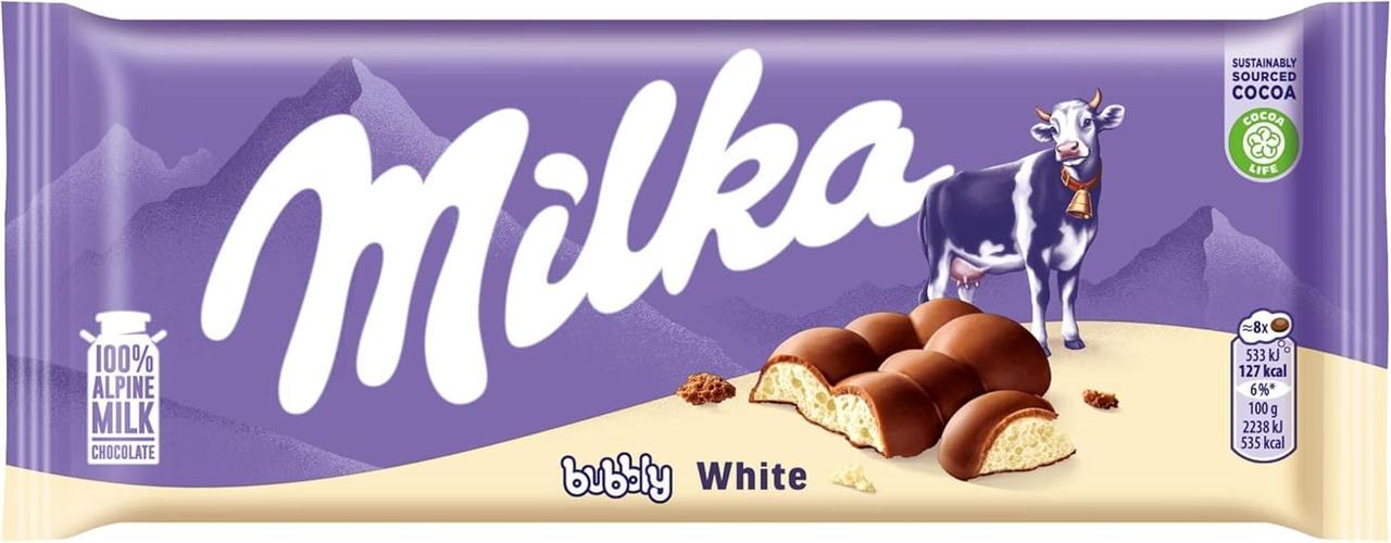 Шоколад пористый Milka Bubbly White Chocolate 100 г (2915520769) Шоколад пористый Milka Bubbly White Chocolate 100 г (2915520769)