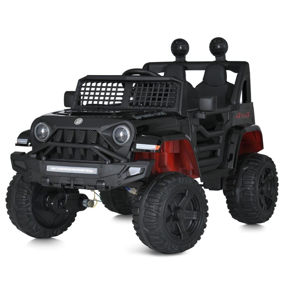 Дитячий електричний джип Bambi Racer 12V одномісний до 30 кг Чорний (DE-169-E-858)