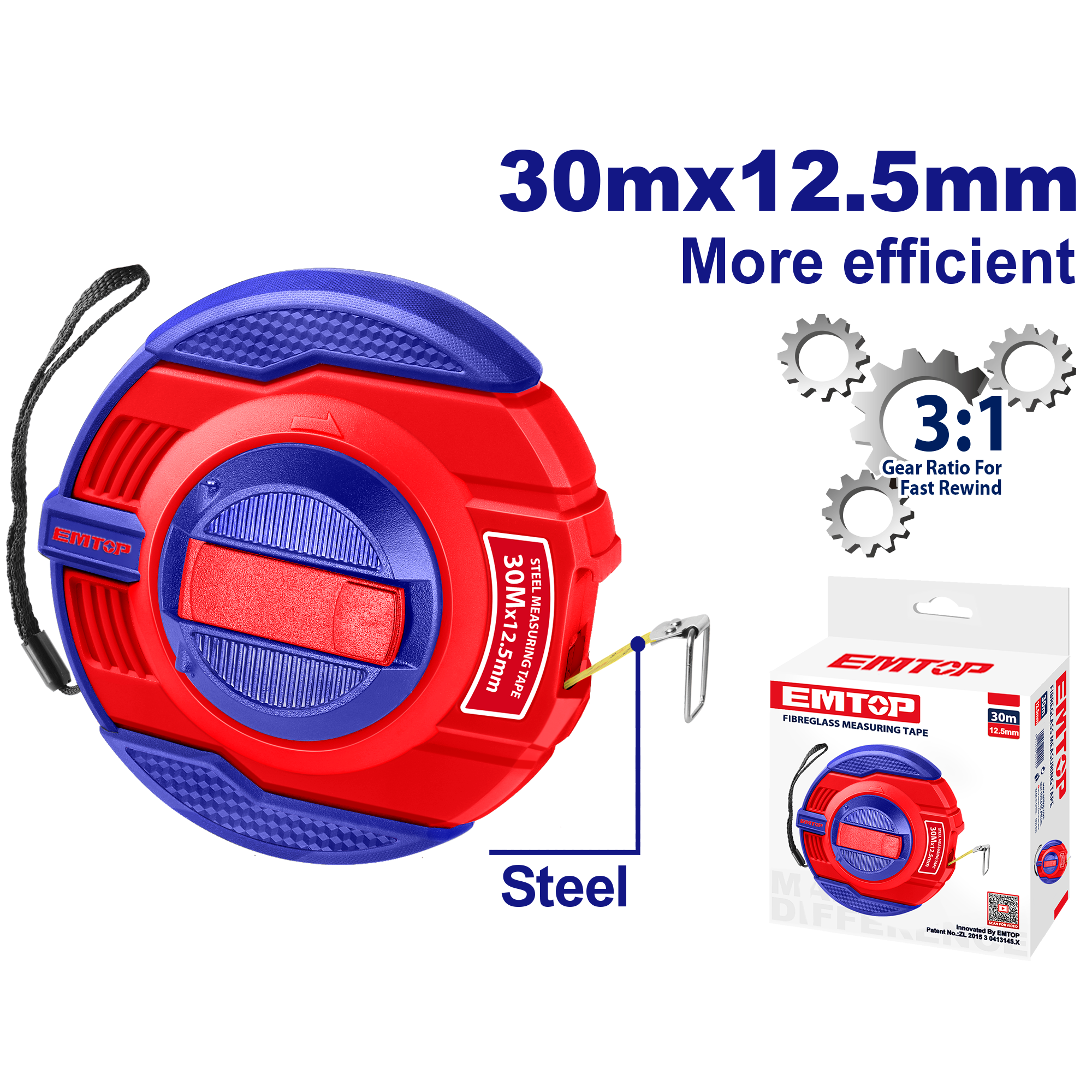 Рулетка EMTOP EMTP63001 30 м - фото 2 Рулетка EMTOP EMTP63001 30 м - фото 2