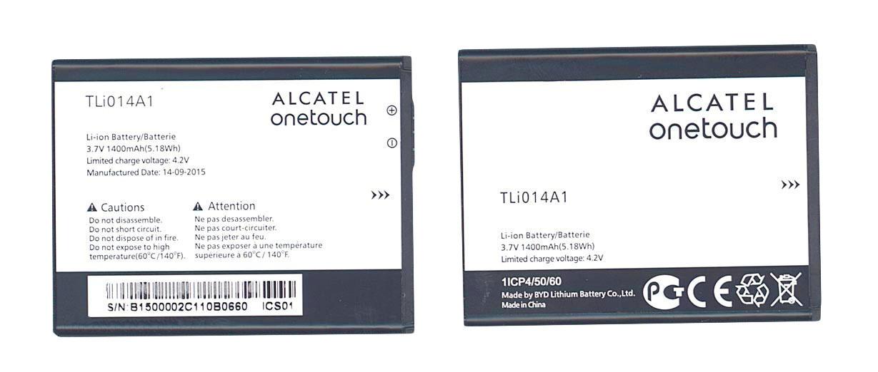 Аккумулятор для смартфона Alcatel TLi014A1 One Touch Glory 3,7V 1400 mAh 5,18 Wh Black