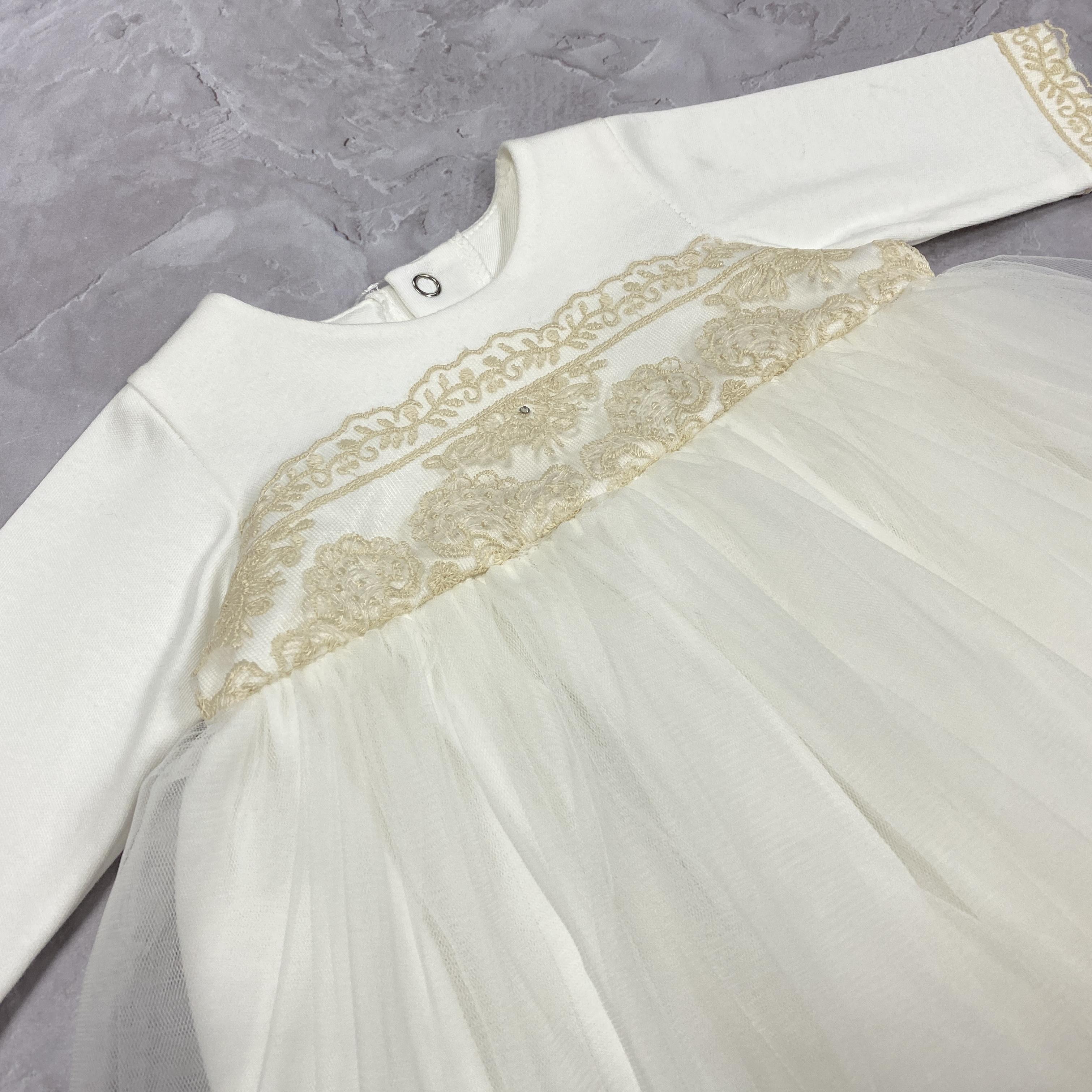 Сукня дитяча святкова Ванесса з мереживом і фатином для хрестин/дня народження/фотосесії р. 92 Молочний (29705822) - фото 3 Сукня дитяча святкова Ванесса з мереживом і фатином для хрестин/дня народження/фотосесії р. 92 Молочний (29705822) - фото 3