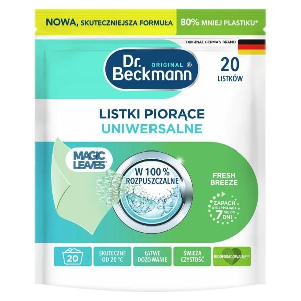 Салфетки для стирки Dr. Beckmann Magic Leaves универсальные, 20 шт Салфетки для стирки Dr. Beckmann Magic Leaves универсальные, 20 шт