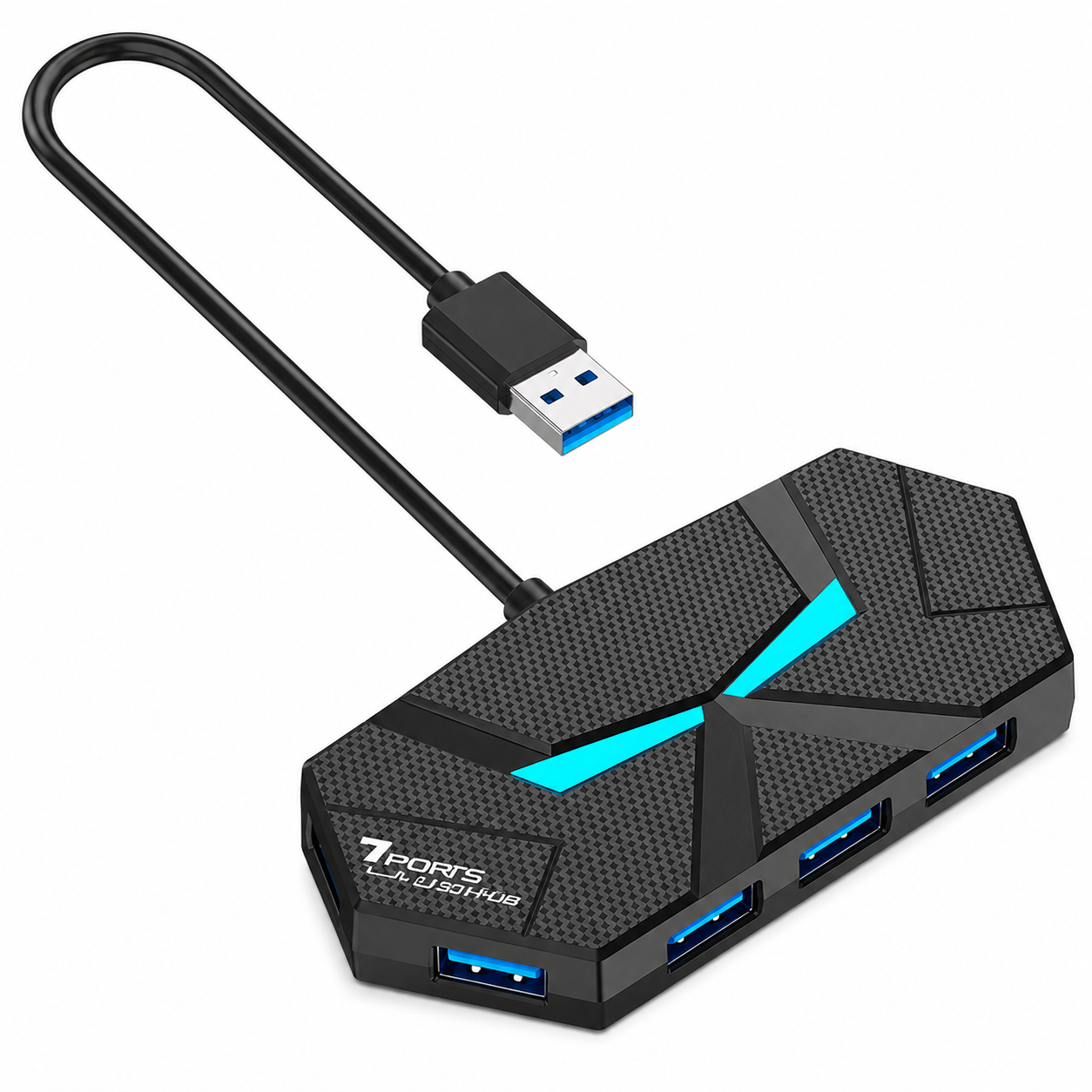 Usb-хаб багатофункціональний 7в1 з LED-підсвічуванням (1015-274-00) Usb-хаб багатофункціональний 7в1 з LED-підсвічуванням (1015-274-00)