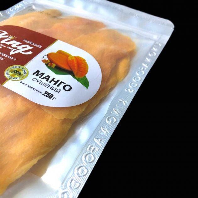 Сушеный манго натуральный King Natural Mango NaFoods без сахара 250 г (NaFKing-250) - фото 5