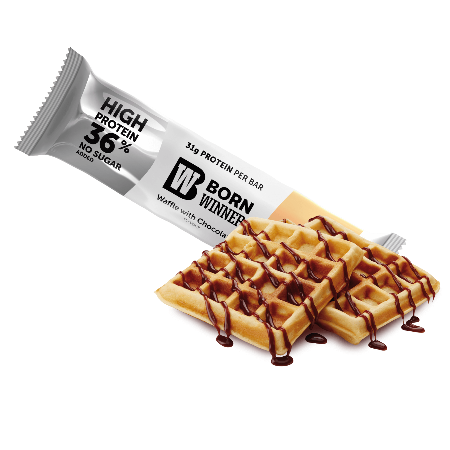 Батончик протеиновый Born Winner MEGA PRO со вкусом шоколадной вафли 85 г