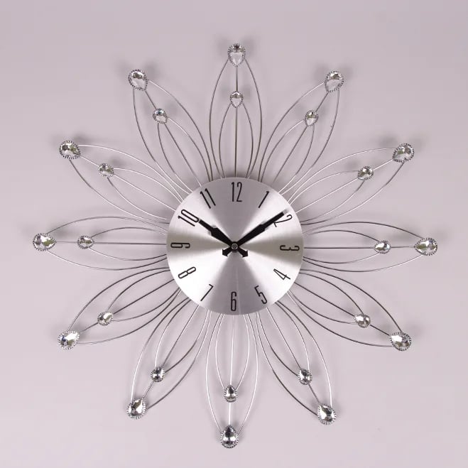 Часы металлические Flora с стразами 48 см (8747)