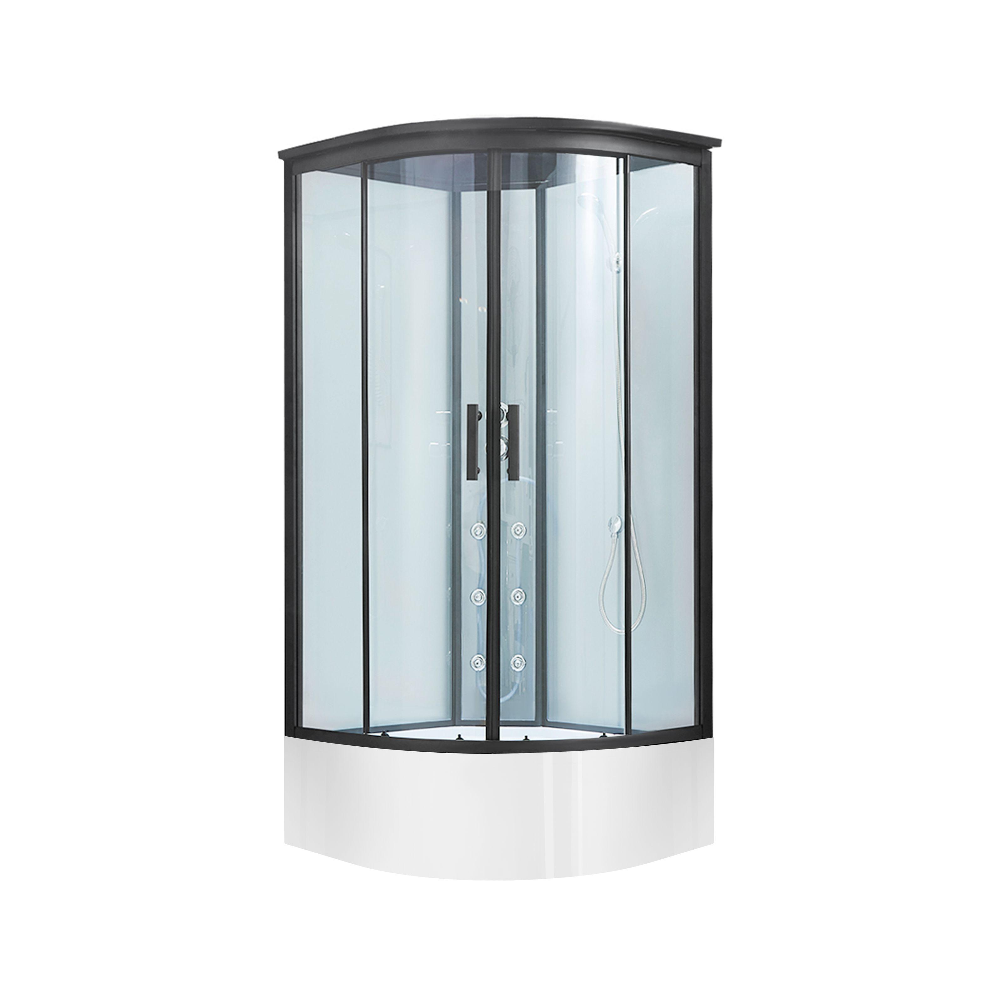 Гідромасажний бокс Lidz Majatek/Kupala LMSBM9090BLAHIGHTR2SET 90x90x230 см Чорний (126362)